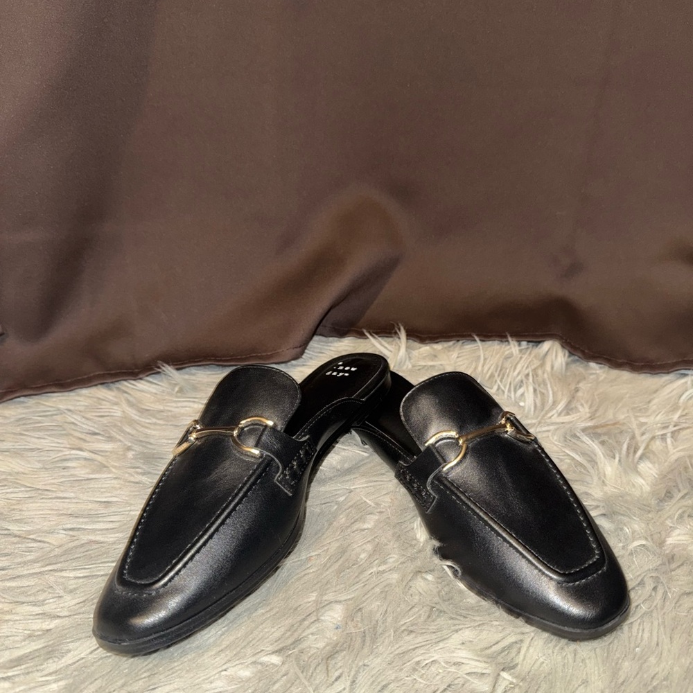 Target Black and Gold Loafers with Polished Finish *Never Worn
